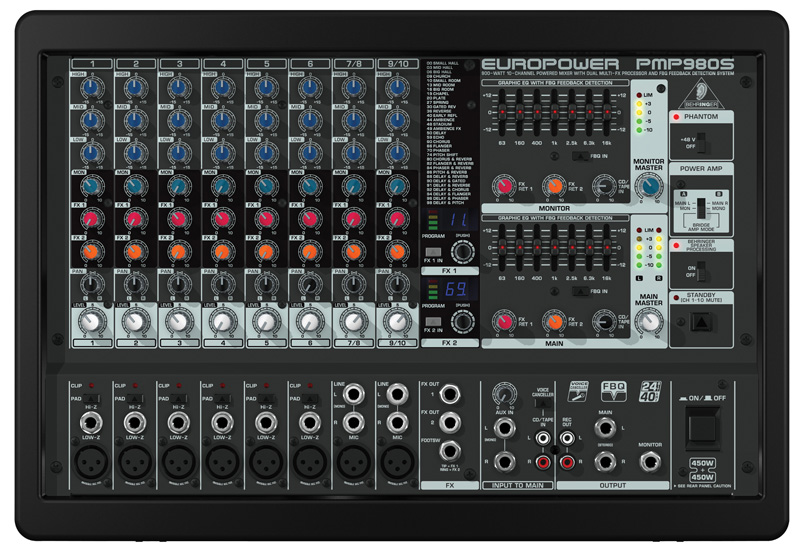 Фото Микшер со встроенным усилителем Behringer EUROPOWER PMP980S