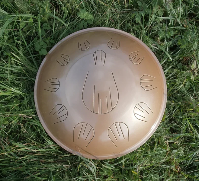 Фото Orion OrR12ENSg Язычковый барабан, "Латунь", 44см, E north sea, со звукоснимателем и чехлом