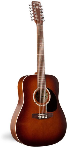 Фото Art & Lutherie 12 CEDAR ANTIQUE BURST QI+Кейс  12-струнная электроакустическая гитара Dreadnought, с