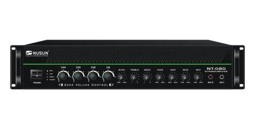 Фото Nusun NT-240  трансляц. микшер-усилитель, 240W, 2микр+2 AUX, 70/100В, 4-16 Ом регулировка по 4 зонам