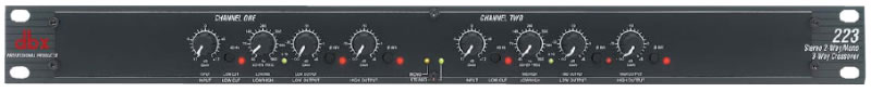 Фото DBX 223 XL-EU кроссовер 2 полосы стерео, 3 полосы моно, разъемы XLR