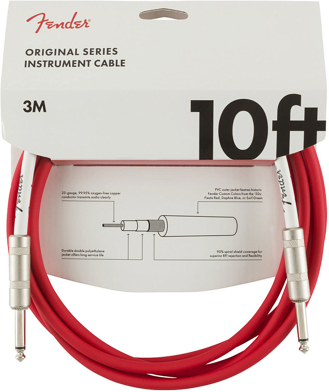 Фото Кабель FENDER 10' Original INST CABLE Fiesta Red