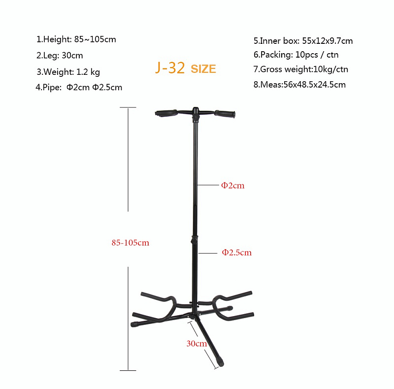 Фото Напольная стойка для двух гитар Foix J-32, складная