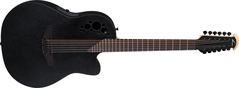 Фото OVATION 2058TX-5 Elite T Deep Contour Cutaway 12-string Black Textured