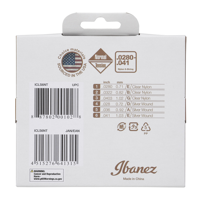 Фото Струны для классической гитары IBANEZ ICLS6NT