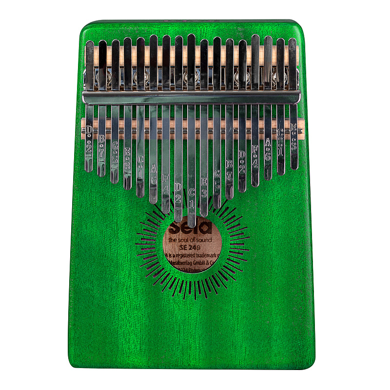 Фото Sela SE-248 Калимба 17 язычков, красное дерево, с чехлом, зеленая