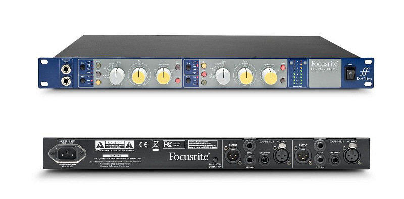 Фото FOCUSRITE ISA TWO 2-канальный трансформаторный микрофонный предусилитель