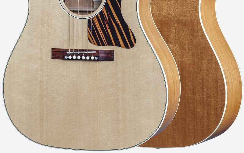 Фото GIBSON J-35 Antique Natural акустическая гитара со звукоснимателем и кейсом цвет натуральный