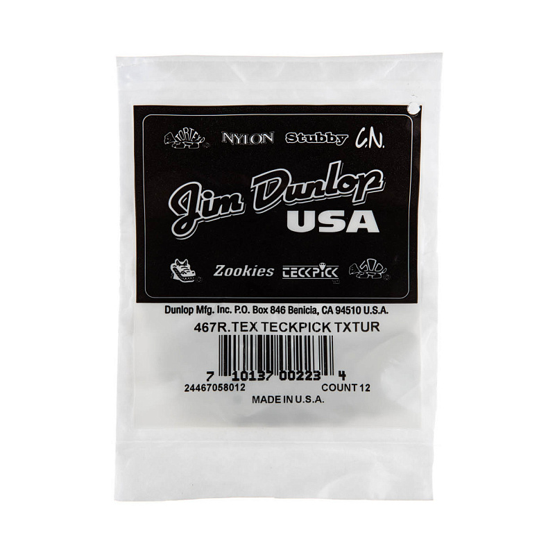 Фото Медиаторы Dunlop 467RTEX Teckpick 12Pack, с текстурой, алюминий, 12 шт.
