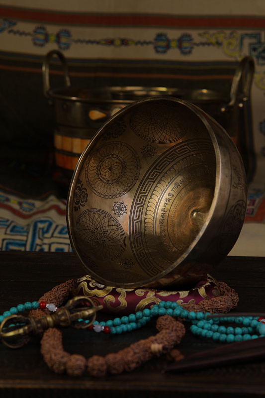 Фото Кованная поющая чаша Lingom Full Carving SBLN-FC