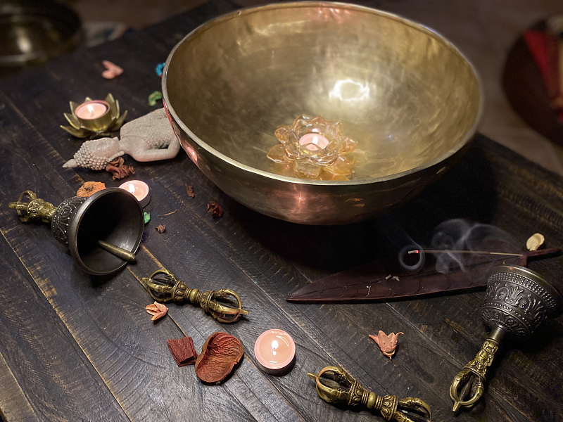 Фото Поющая чаша кованая Plain - SBBT Светлая 34