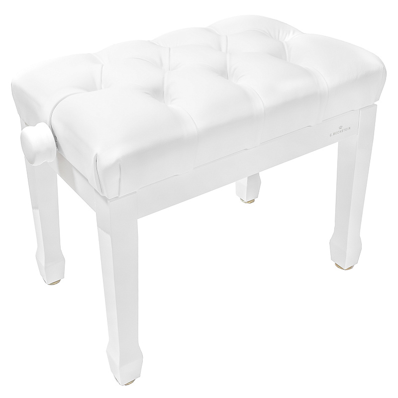 Фото Банкетка концертная для рояля C. Bechstein Grand Concert белая, полированная