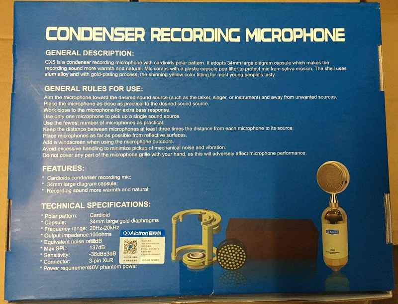 Фото Микрофон Alctron CX5